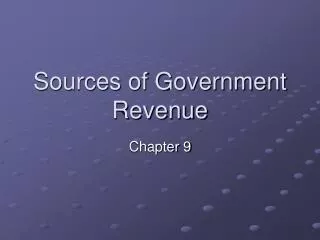 sources of government revenue