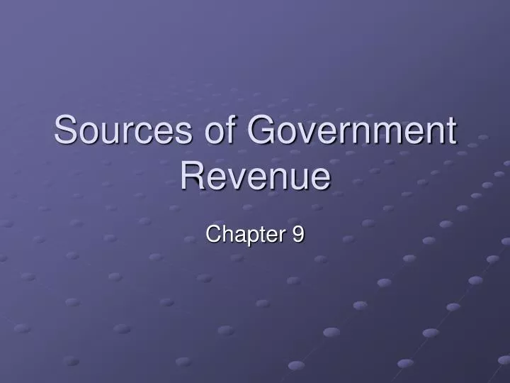 sources of government revenue