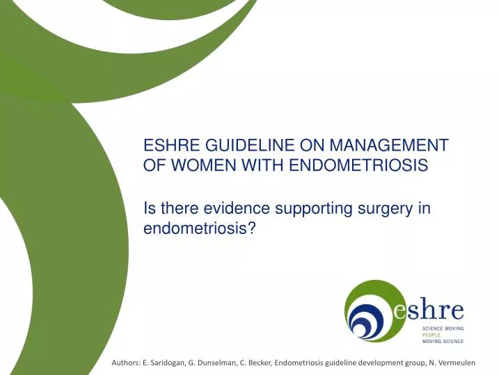 eshre guideline on management of women with endometriosis