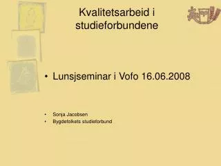 kvalitetsarbeid i studieforbundene
