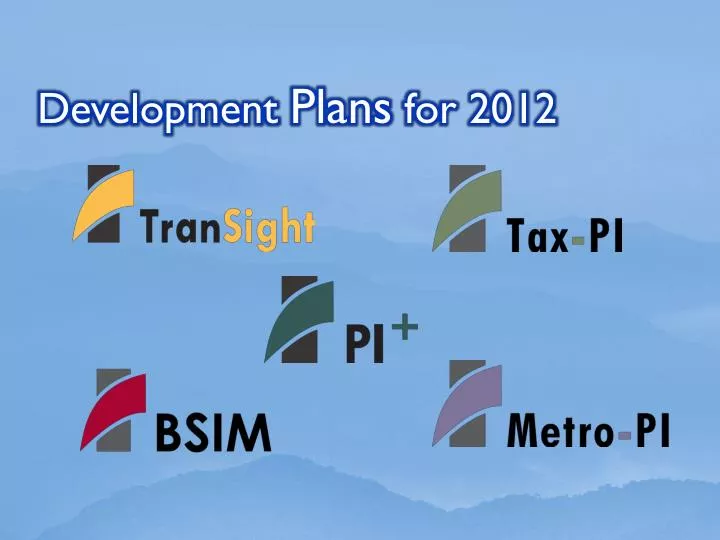 development plans for 2012