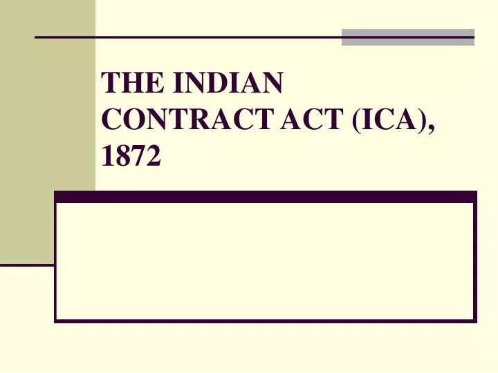 the indian contract act ica 1872