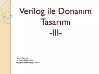 verilog ile donan m tasar m iii