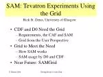 SAM: Tevatron Experiments Using the Grid - slide 1