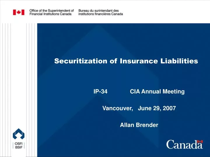 securitization of insurance liabilities