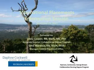 International Placements Information Session November 21, 2011