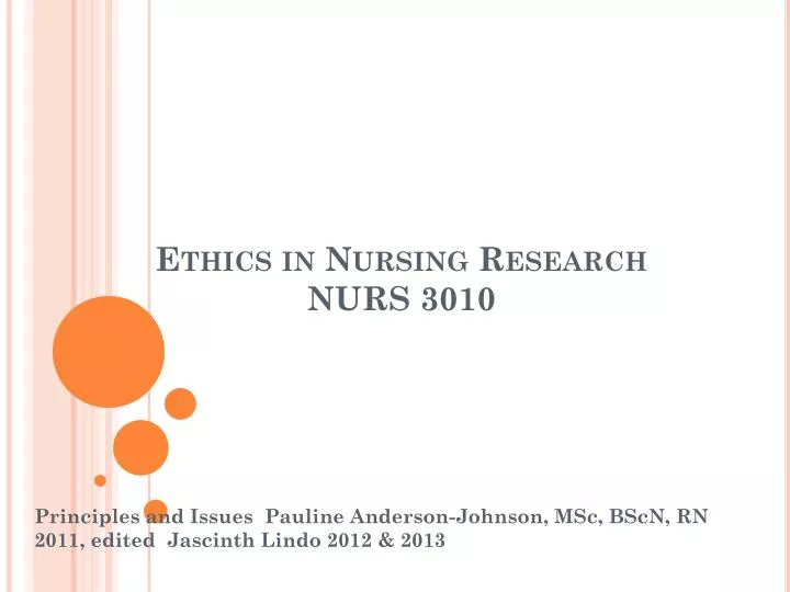 ethics in nursing research nurs 3010