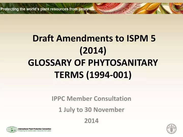 draft amendments to ispm 5 2014 glossary of phytosanitary terms 1994 001