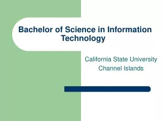 Bachelor of Science in Information Technology