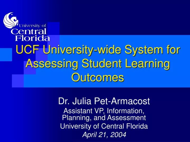 ucf university wide system for assessing student learning outcomes