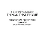 THE MINI ADVENTURES OF THINGS THAT RHYME