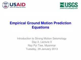 Empirical Ground Motion Prediction Equations