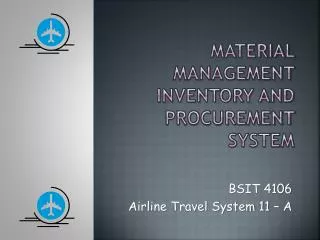 Material Management Inventory and procurement System