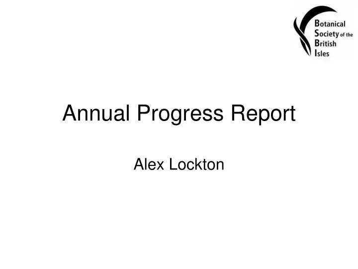 annual progress report