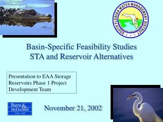 Basin-Specific Feasibility Studies STA and Reservoir Alternatives