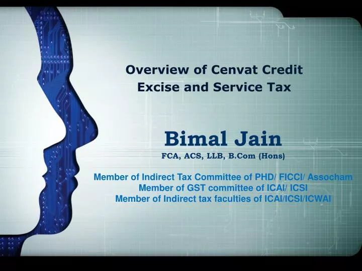 overview of cenvat credit excise and service tax