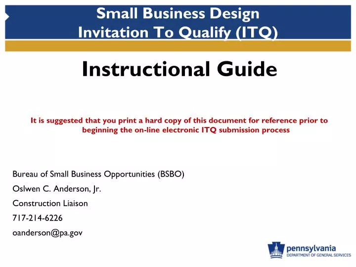 small business design invitation to qualify itq