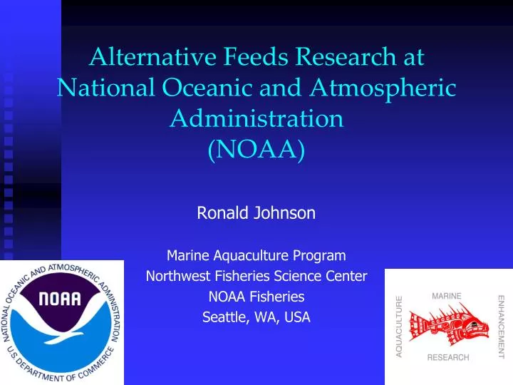 alternative feeds research at national oceanic and atmospheric administration noaa