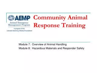 Community Animal Response Training
