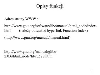 opisy funkcji