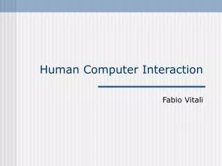 human computer interaction