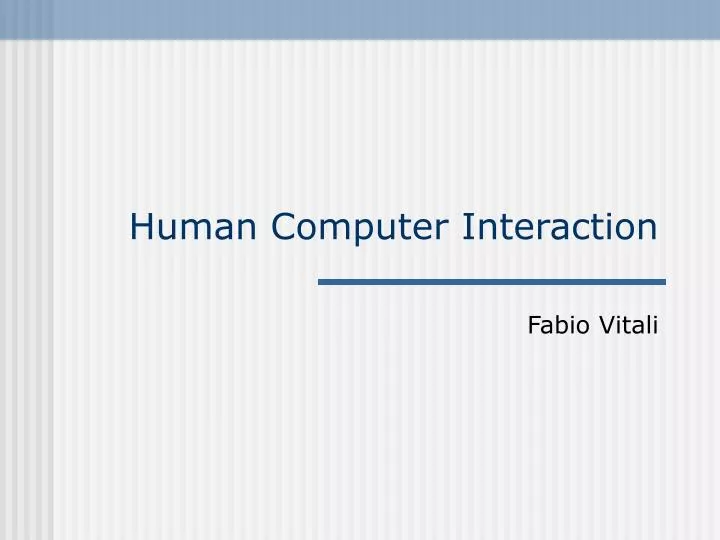 human computer interaction