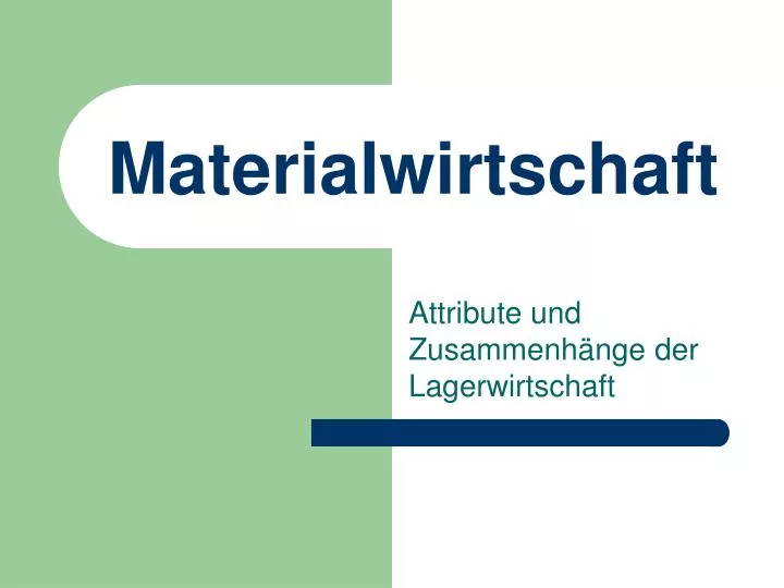 materialwirtschaft