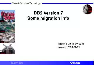 DB2 Version 7 Some migration info