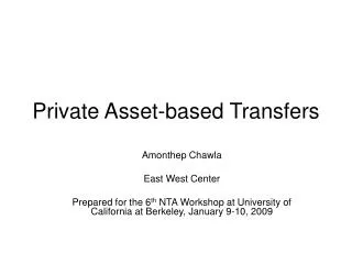 Private Asset-based Transfers