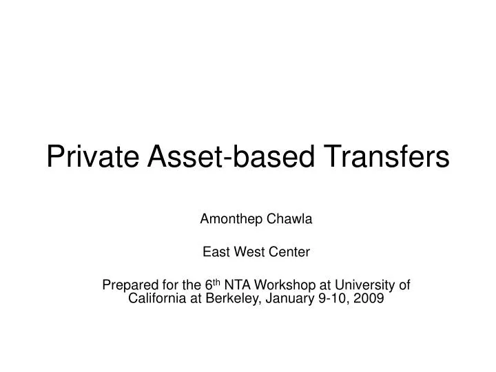private asset based transfers
