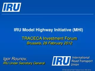 IRU Model Highway Initiative (MHI)
