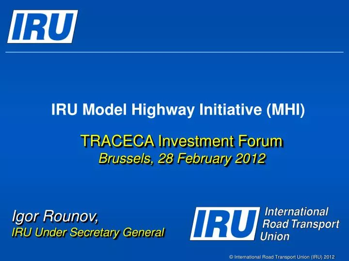 iru model highway initiative mhi