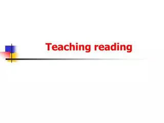 Teaching reading