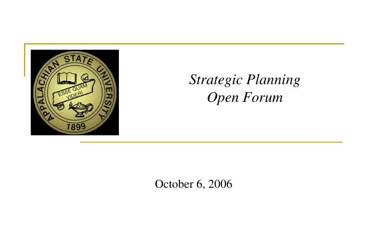 strategic planning open forum