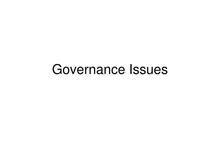 governance issues