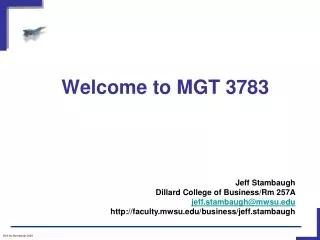 Welcome to MGT 3783