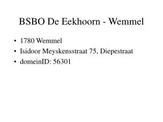 bsbo de eekhoorn wemmel