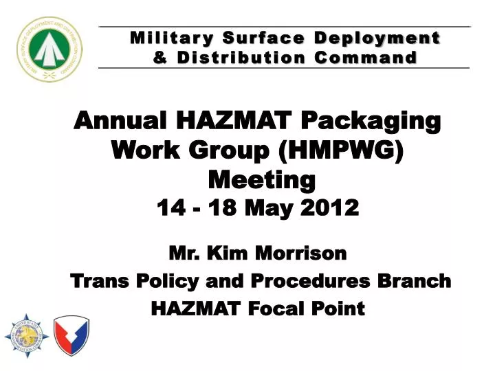 annual hazmat packaging work group hmpwg meeting 14 18 may 2012