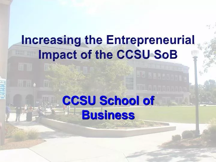 increasing the entrepreneurial impact of the ccsu sob