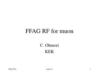 FFAG RF for muon