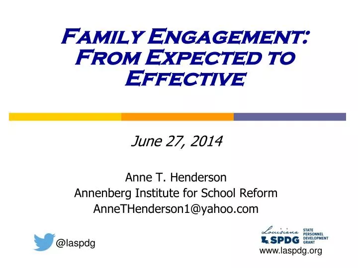 family engagement from expected to effective