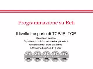 programmazione su reti