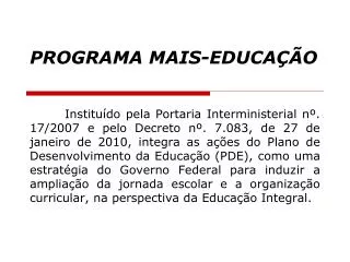 programa mais educa o
