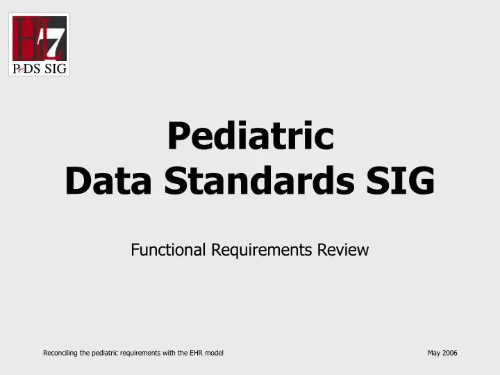 pediatric data standards sig