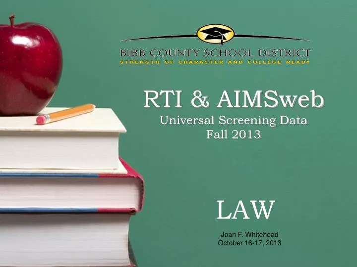 rti aimsweb universal screening data fall 2013
