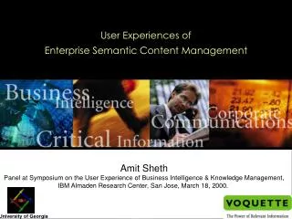 User Experiences of Enterprise Semantic Content Management