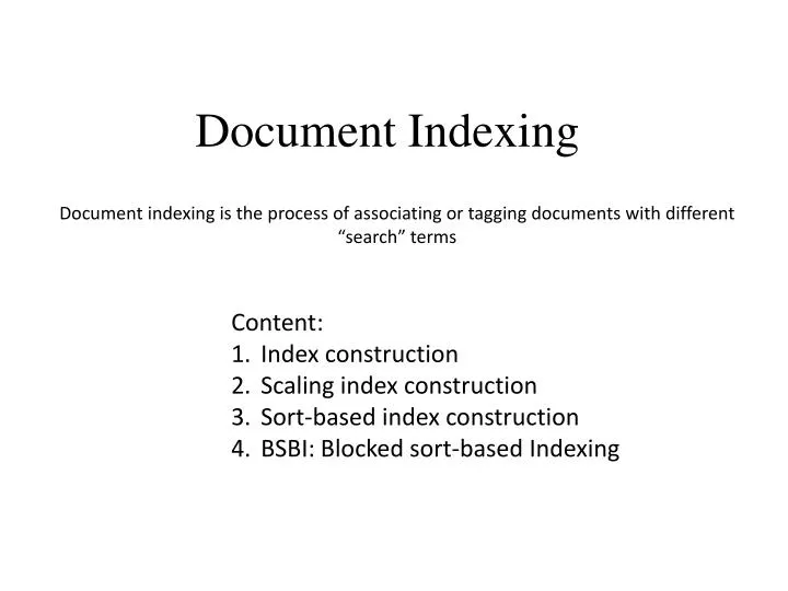 document indexing