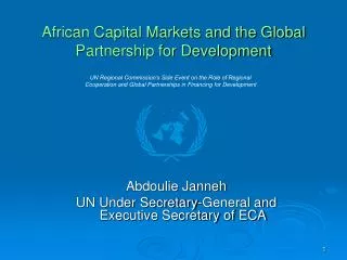 African Capital Markets and the Global Partnership for Development