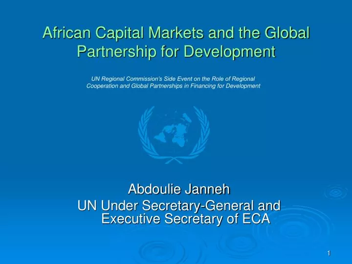 african capital markets and the global partnership for development