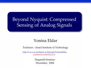 Beyond Nyquist: Compressed Sensing of Analog Signals